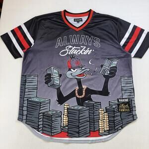 Makobi Rich And Famous Stacks Always Stackin Daffy Duck Jersey Shirt Size 3XB